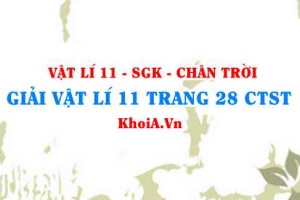 Giải Vật lí 11 trang 28 Chân trời Sáng tạo